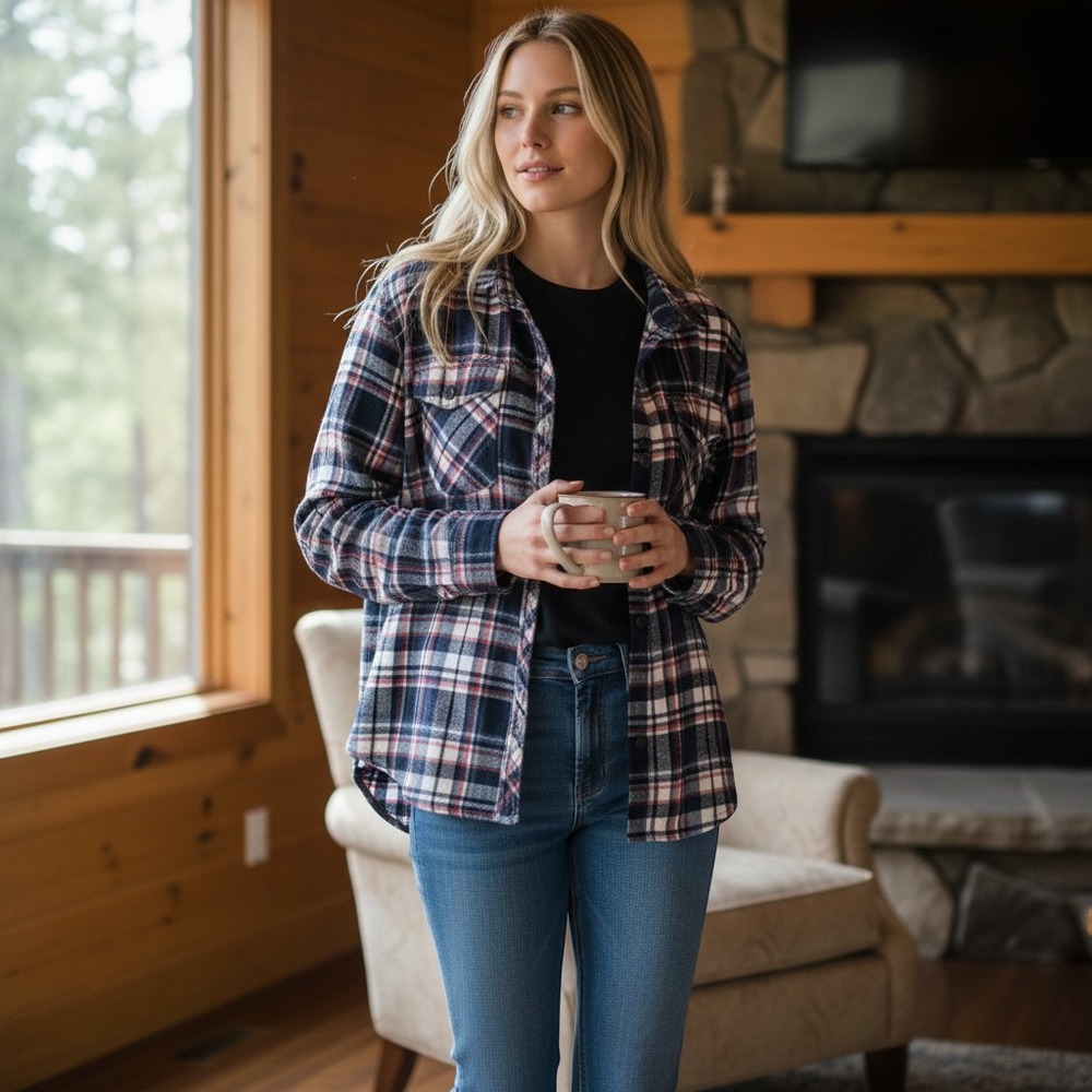Tilley Fall Flannel Shirt Plaid Button Up Long Sleeve Outdoor Casual Large